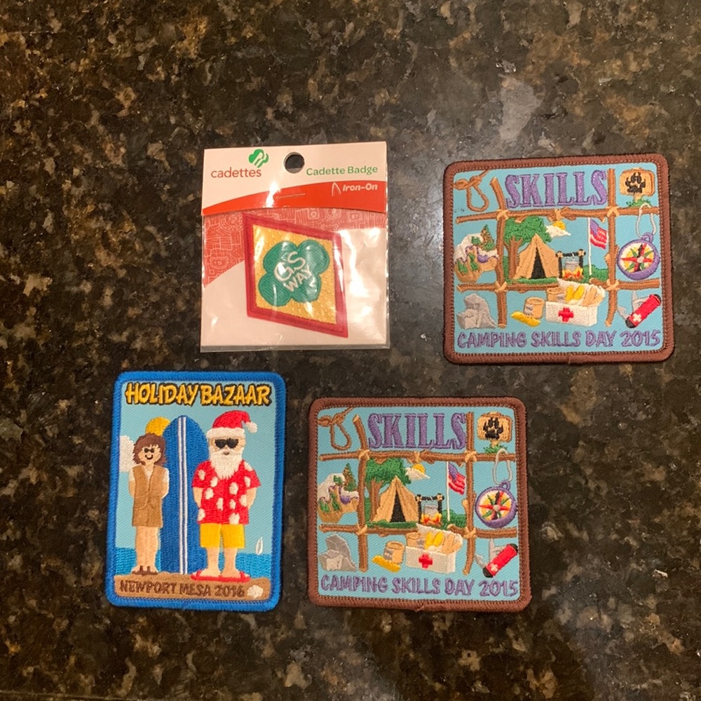 Set of 4 Girl Scout Patches 2015-2016